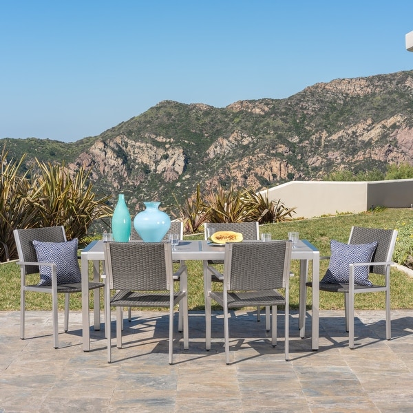 Cape Coral Outdoor 7piece Aluminum Dining Set by Christopher Knight Home