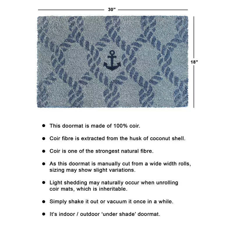 RugSmith Marine Anchor Doormat - 18'' x 30''