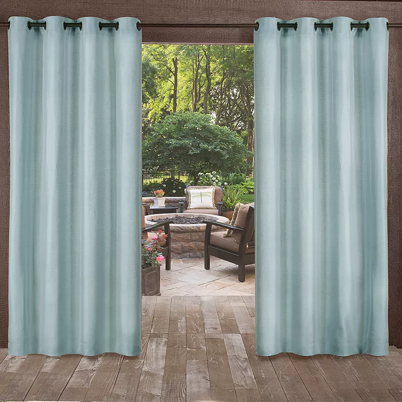 Exclusive Home 2-pack Biscayne Indoor/Outdoor Window Curtain