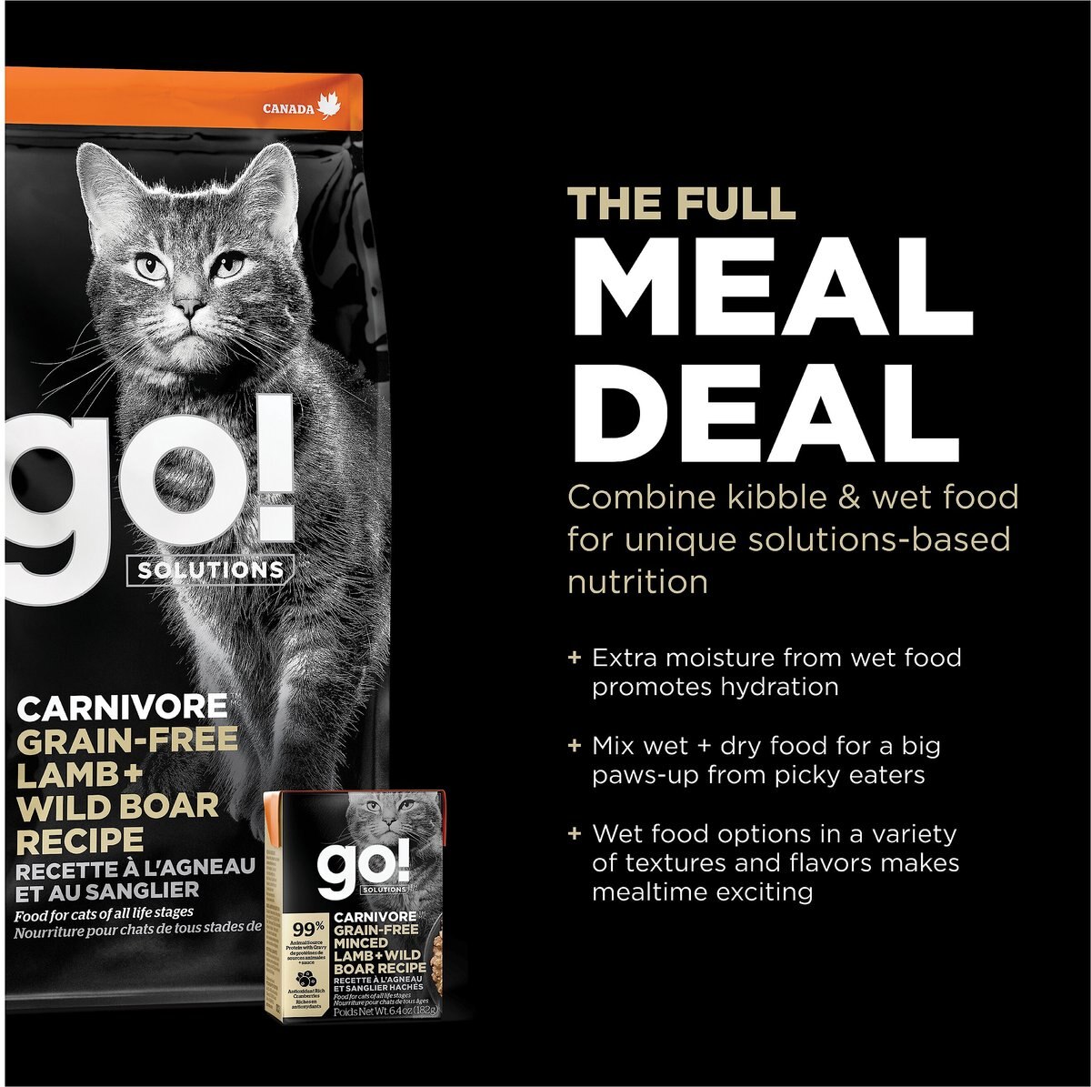 Go! Solutions Carnivore Grain-Free Lamb + Wild Boar Recipe Dry Cat Food