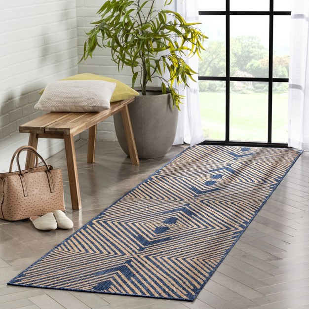 Well Woven Kesia Indoor Outdoorflat Weave Pile Chevron Stripes Geometric Area Rug