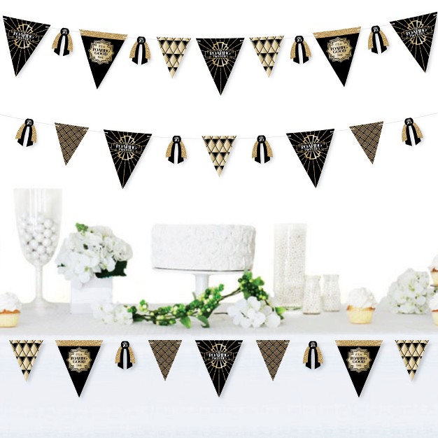 Big Dot Of Happiness Roaring 20 x27 s Diy 1920s Art Deco Jazz Party Pennant Garland Decoration Triangle Banner 30 Pieces