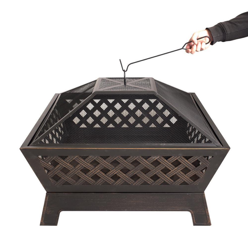 Hampton Bay Tipton 34 in Steel Deep Bowl Fire Pit in Oil Rubbed Bronze