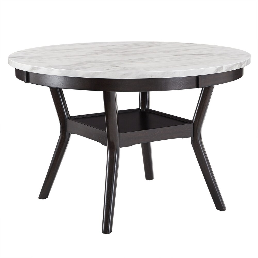 Balmforth White Faux Marble Round Dining Table by iNSPIRE Q Classic