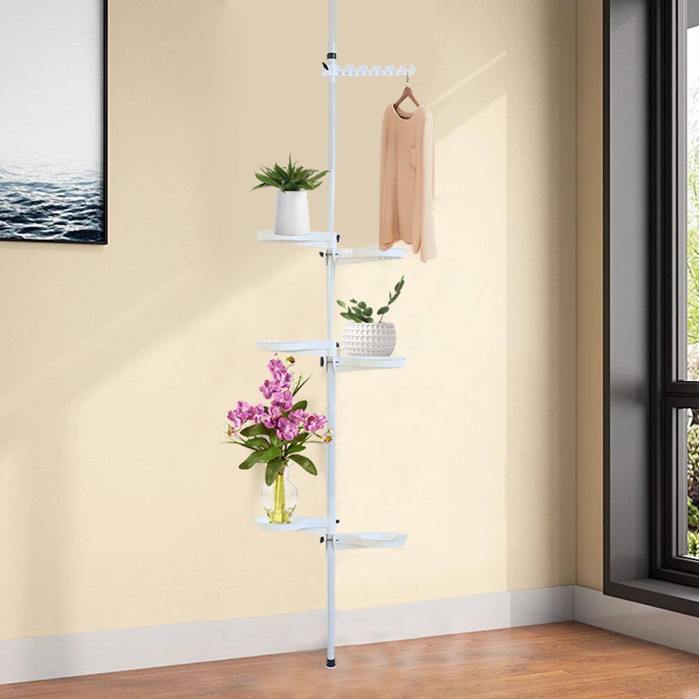 YIYIBYUS 122 in. Tall IndoorOutdoor White Metal Plant Stand (7-Tiered) HG-FKH-3730