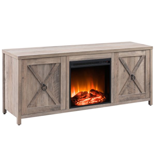 Granger Rectangular TV Stand with Log Fireplace for TV's up to 65