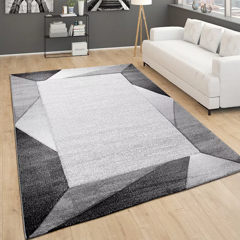 Designer Rug Modern Geometric Pattern With Contour Cut