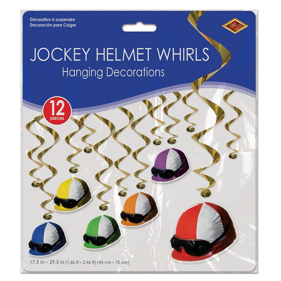 Beistle 53507 Jockey Helmet Whirls  6 whirls w/ico...