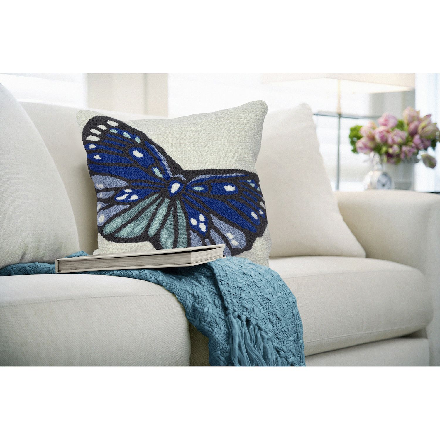 Liora Manne Front Porch Butterfly Indoor/Outdoor Pillow