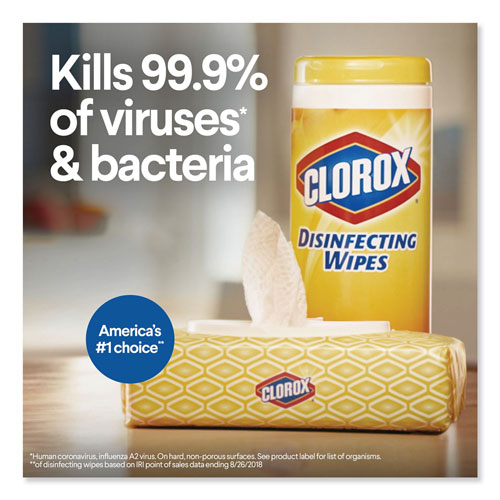 Clorox Disinfecting Wipes | 7 x 8， Crisp Lemon， 35