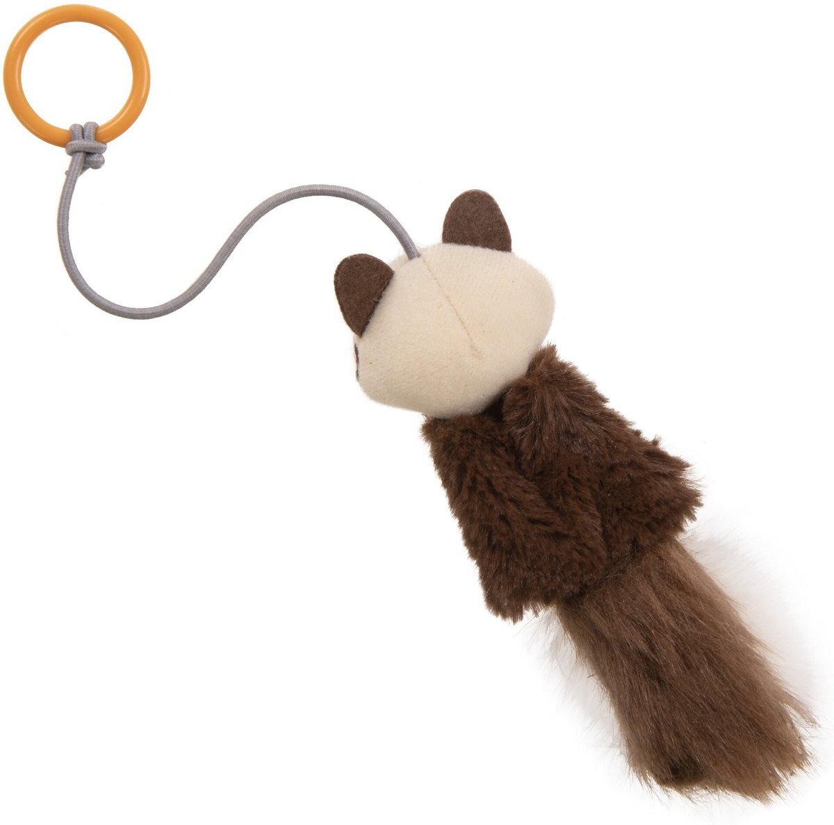 Petlinks HappyNip Sneaky Swinger Bouncy Dangle Plush Raccoon Cat Toy， Brown， Medium