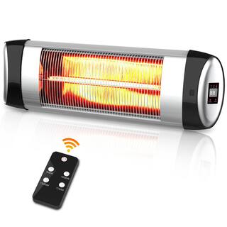 PATIOBOSS 1500-Watt Silver 3 Elements Electric Wall-Mounted Infrared Space Heater with LED Display Remote COntrol NXW-1500R-WL