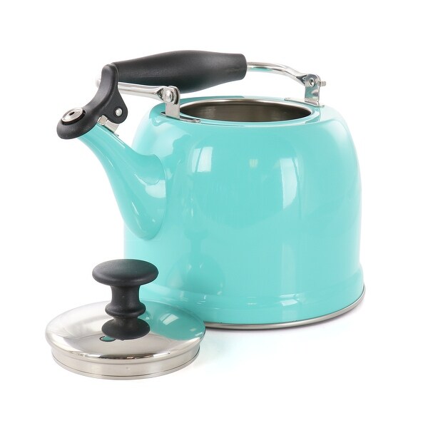 2.2 Quart Stainless Steel Tea Kettle in Blue