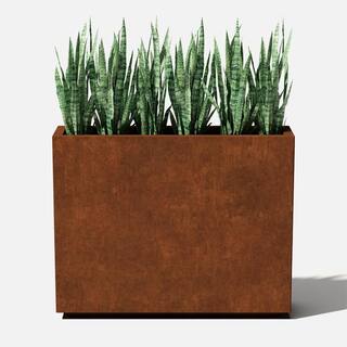 Veradek Rust Corten Span Medium Steel Metal Rectangular Planter SPANVMEDCS