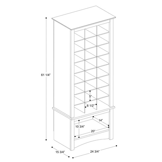 Tall Shoe Cubbie Cabinet Prepac