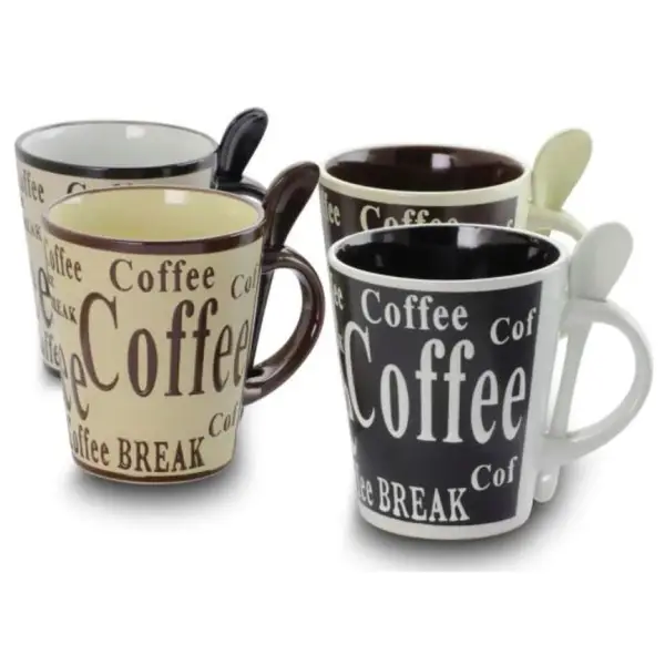 Gibson Home 4-Piece 13 oz Bareggio Mug Set with Spoon