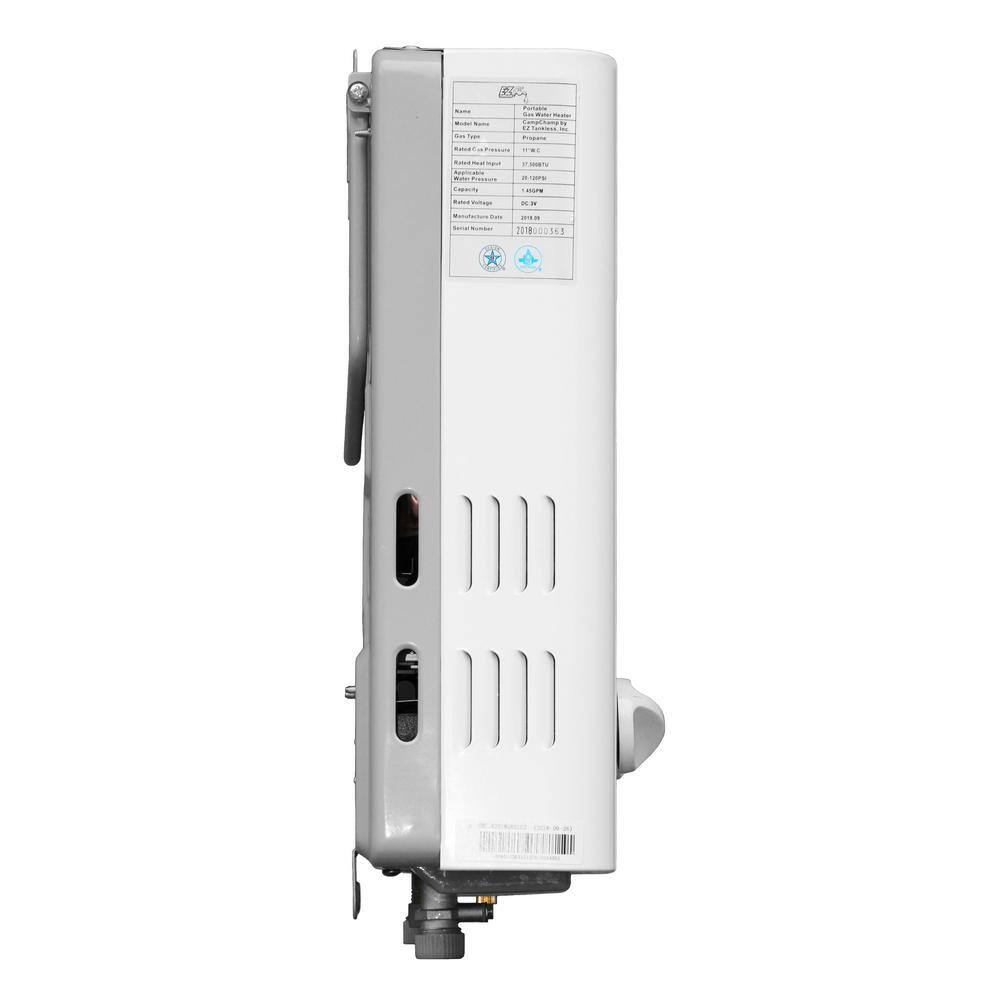 EZ Tankless CampChamp 1.8 GPM Residential Portable LPG Propane Gas Tankless Water Heater System EZCampChamp