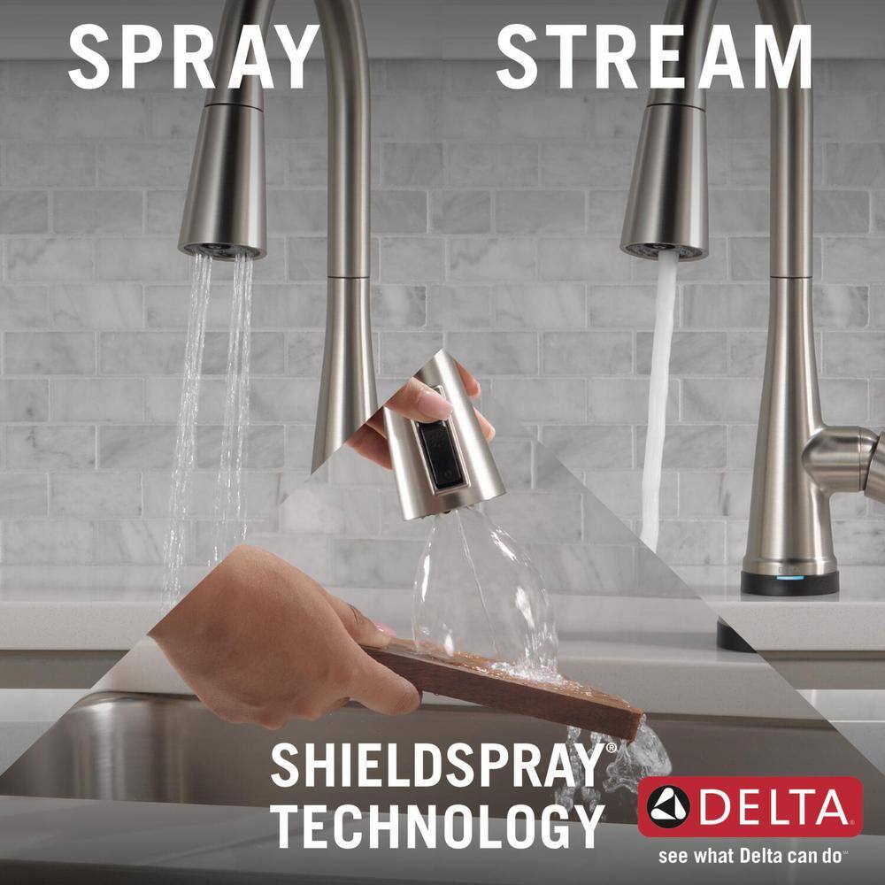 Delta Greydon Touch2O Single Handle Pull Down Sprayer Kitchen Faucet with ShieldSpray Technology in SpotShield Stainless Steel 19826TZ-SPSD-DST