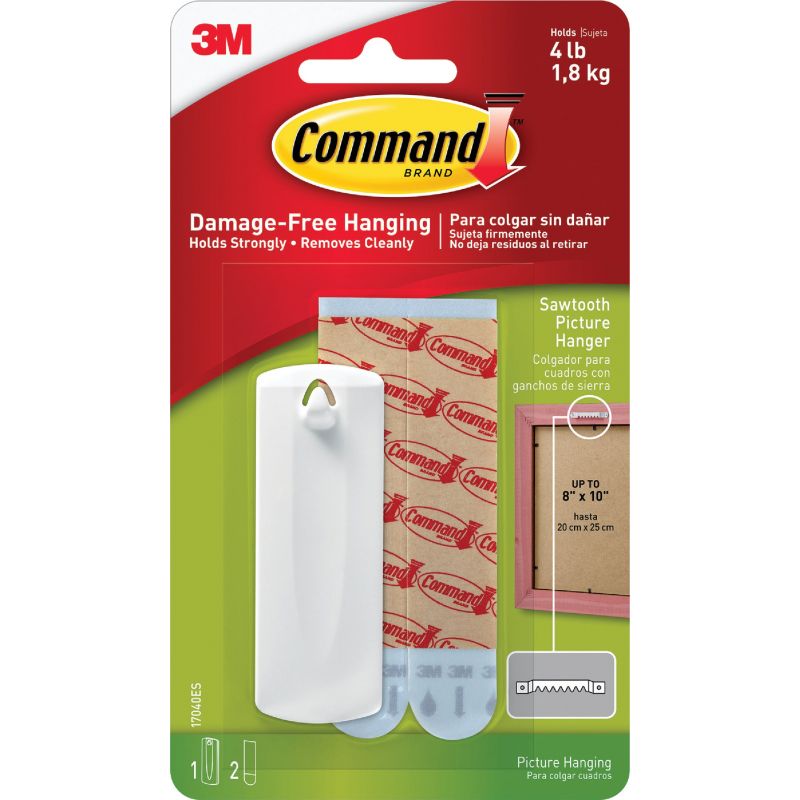 Command Sawtooth Adhesive Picture Hanger White