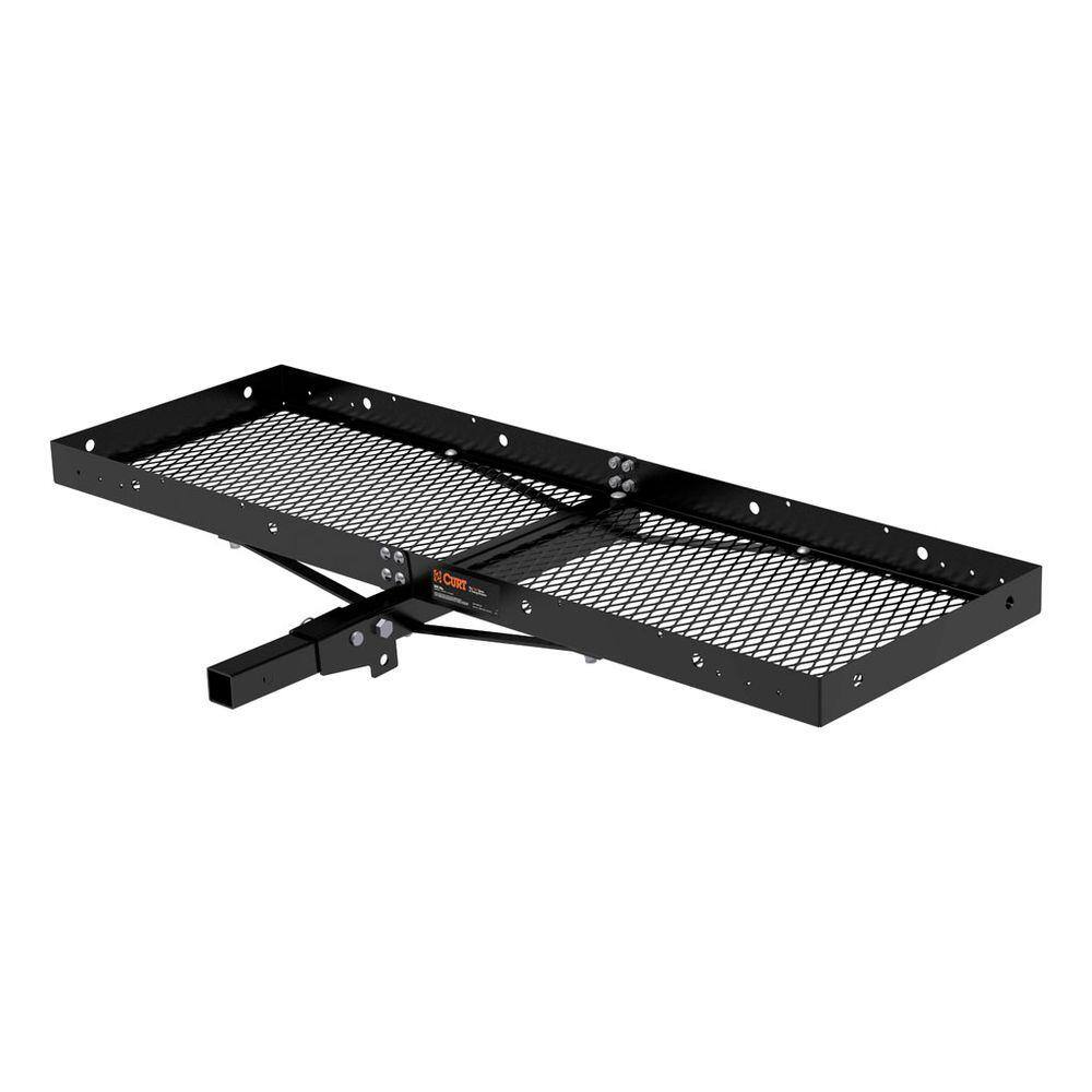 CURT 500 lb. Capacity 60 in. x 20 in. Black Steel Tray Cargo Carrier (Folding 2 in. Shank) 18109