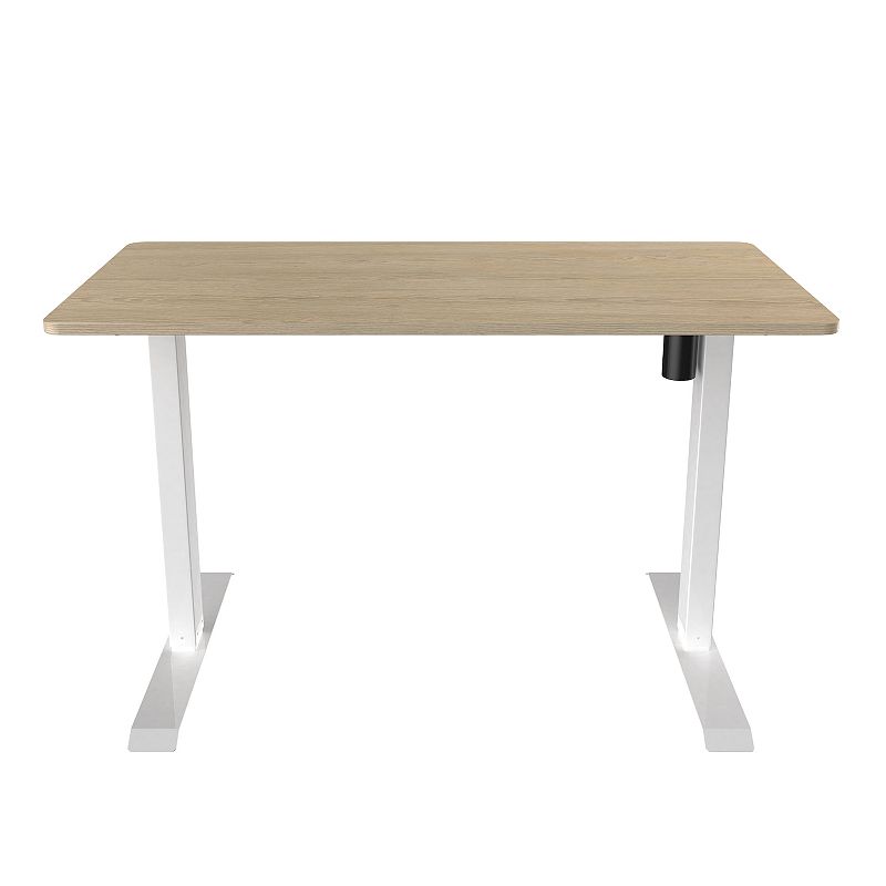 Techni Mobili Oak Finish Adjustable Sit to Stand Desk