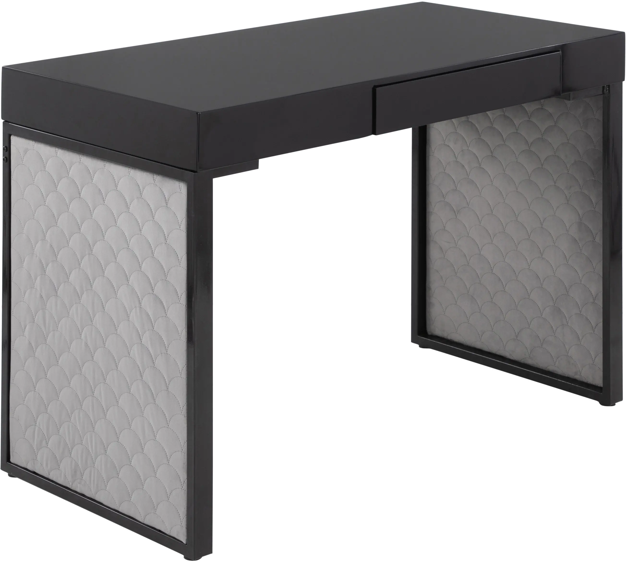 Drift Black Upholstered Desk