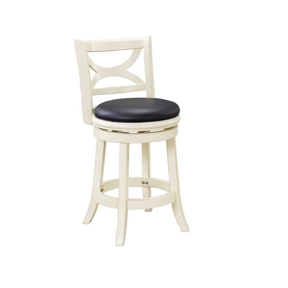 Boraam Florence 24 in. Cream Swivel Cushioned Bar Stool 43724