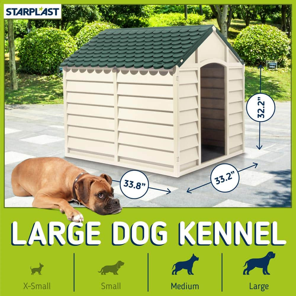 Starplast Dog Kennel Beige and Green-Large 05701