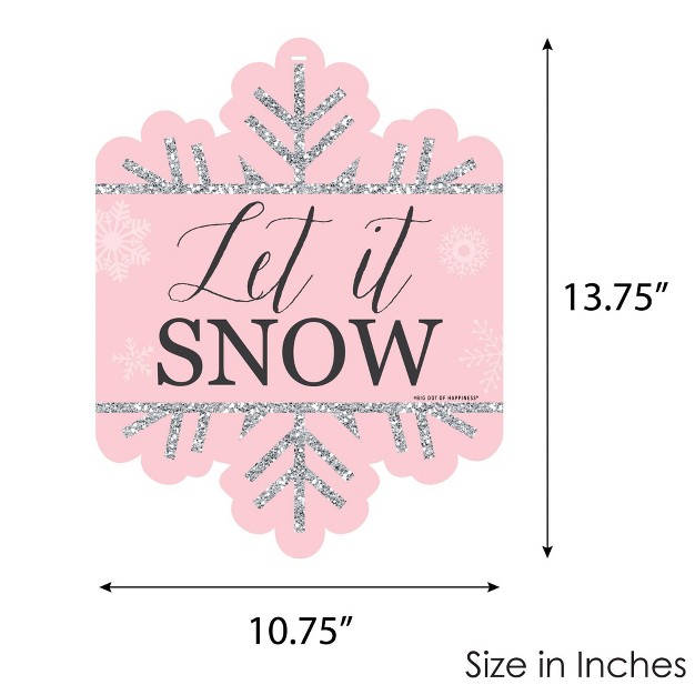 Big Dot Of Happiness Pink Winter Wonderland Hanging Porch Snowflake Birthday Party And Baby Shower Outdoor Decor Front Door Decor 1 Pc Sign