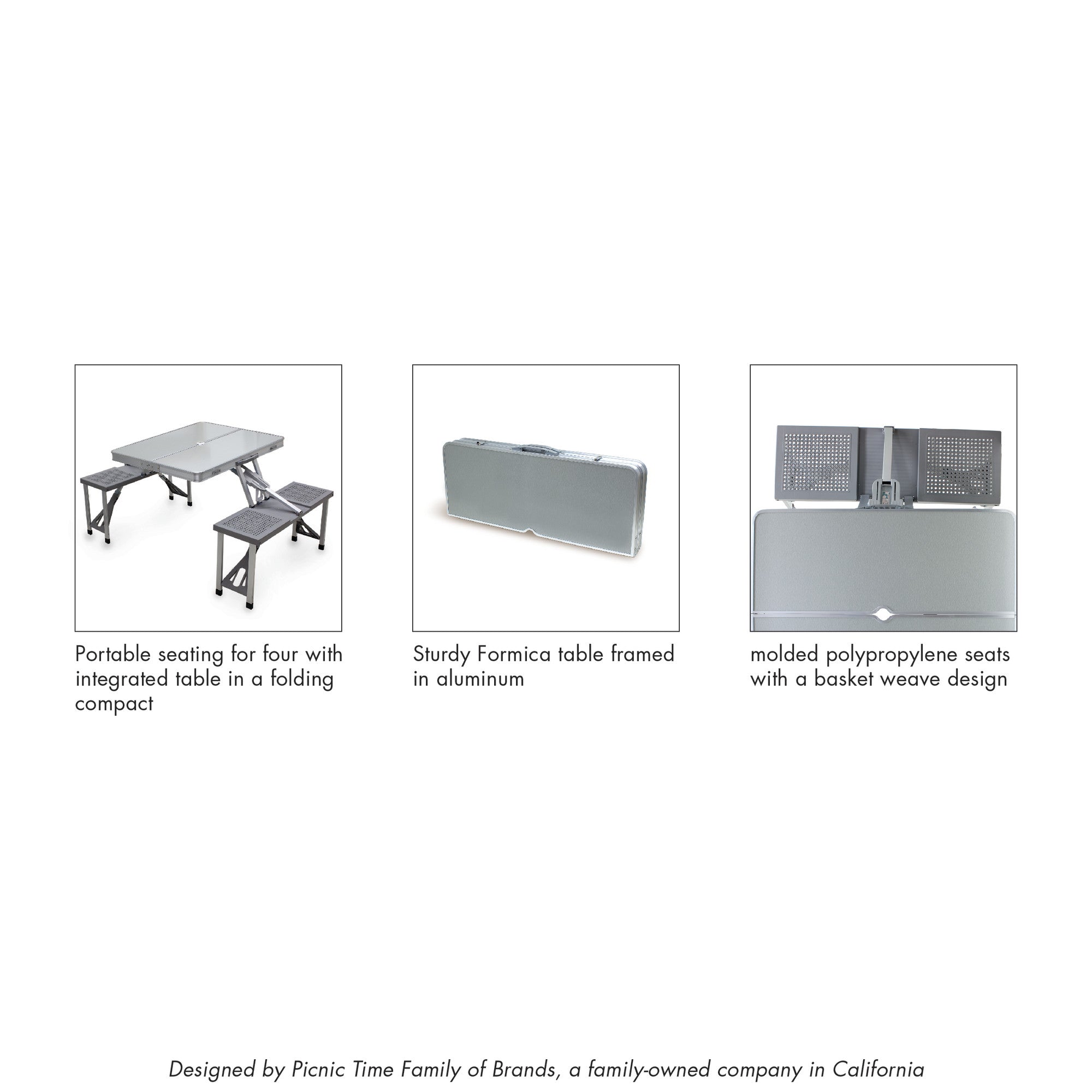 Aluminum Portable Picnic Table with Seats