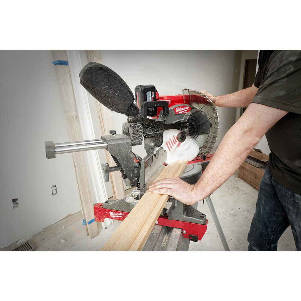 MW M18 FUEL 18V Lithium-Ion Brushless 12 in. Cordless Dual Bevel Sliding Compound Miter Saw with 18-Gauge Brad Nailer 2739-20-2746-20