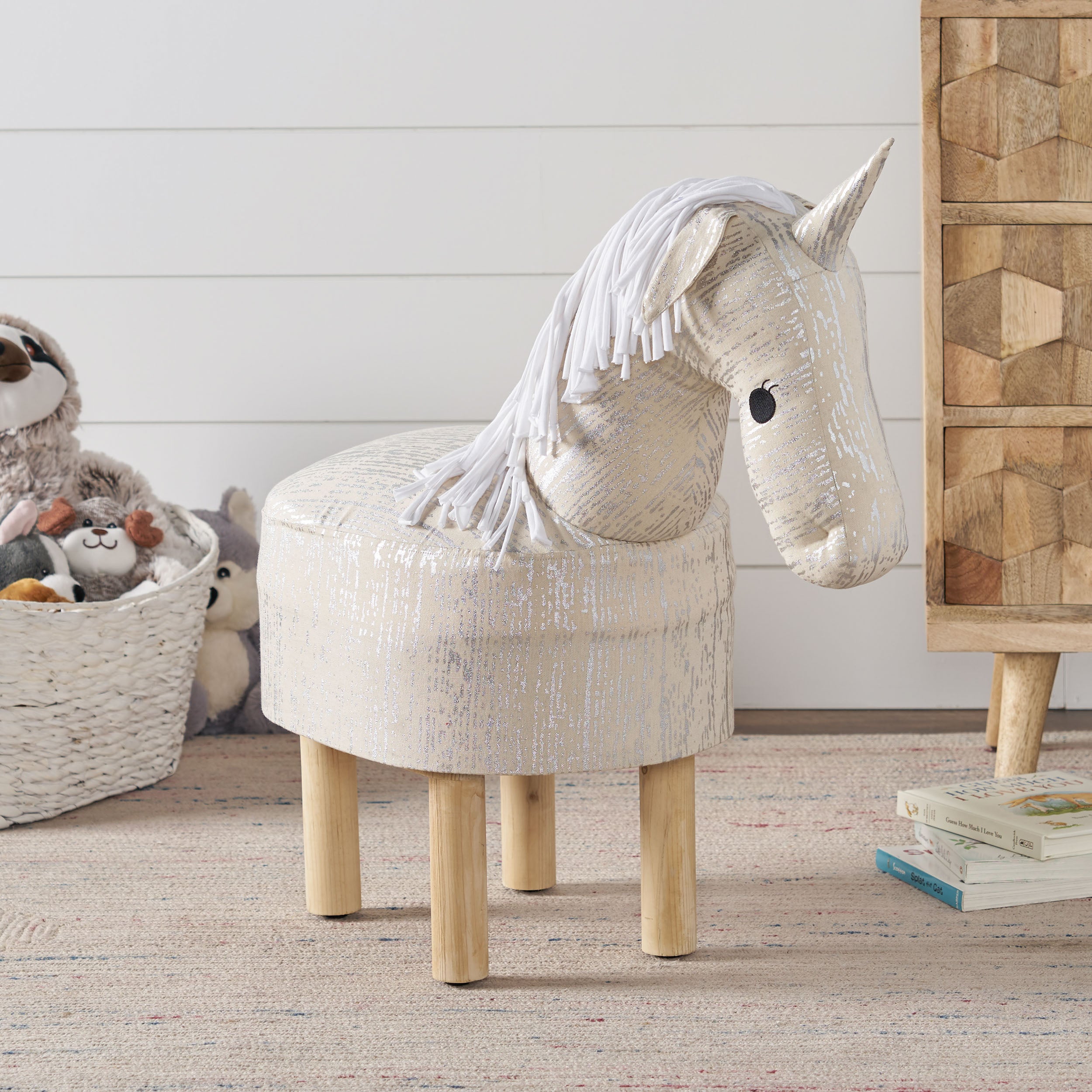 Kendraya Contemporary Kids Unicorn Ottoman