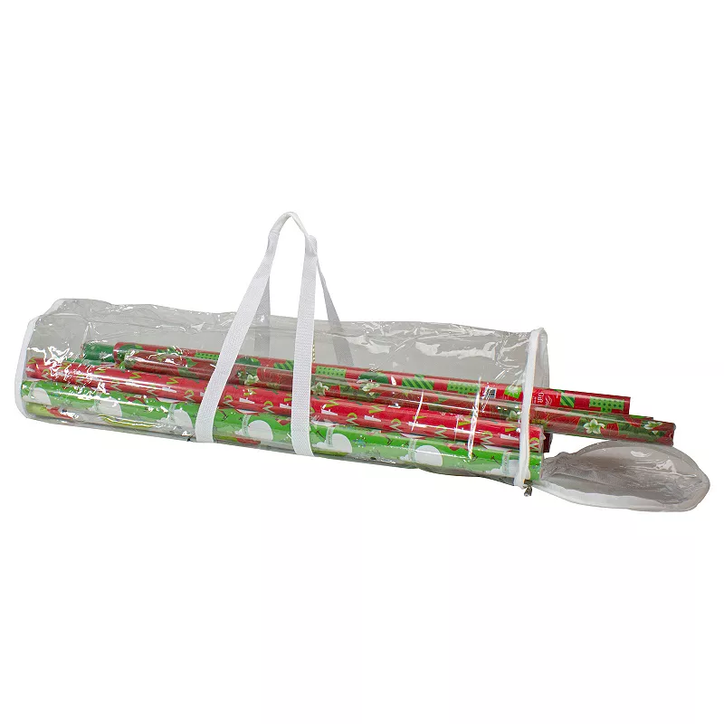 30 White and Transparent Christmas Gift Wrap Organizer Bag with Handles