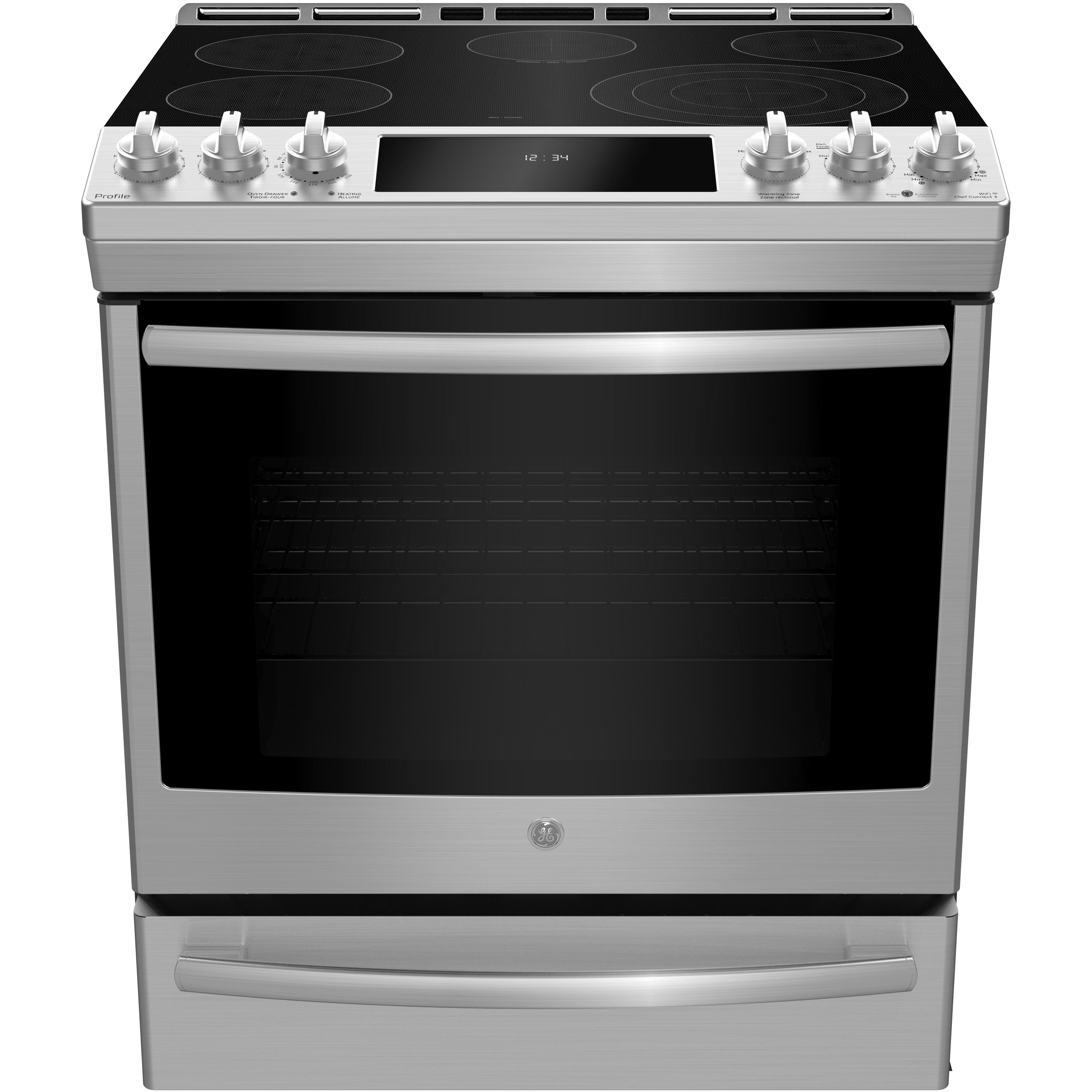 GE Profile 30-inch Slide-in Electric Range with True European Convection Technology PCS940YMFS