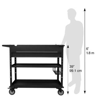 Montezuma 40 in. Steel Tool Cart with Power Tool Holder and Power Strip MUC4039B