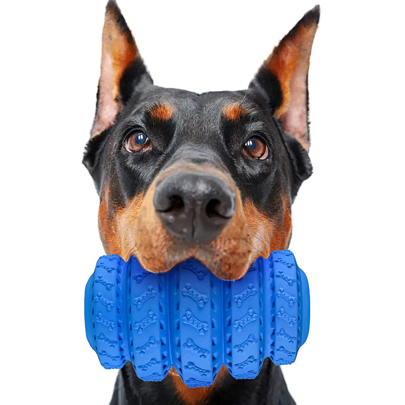 Durable Dog Chew Toys for Aggressive Chewers Large Medium Breed， Interactive Tough Dog Toys with Natural Rubber for Large and Medium Dog Teeth Cleaning