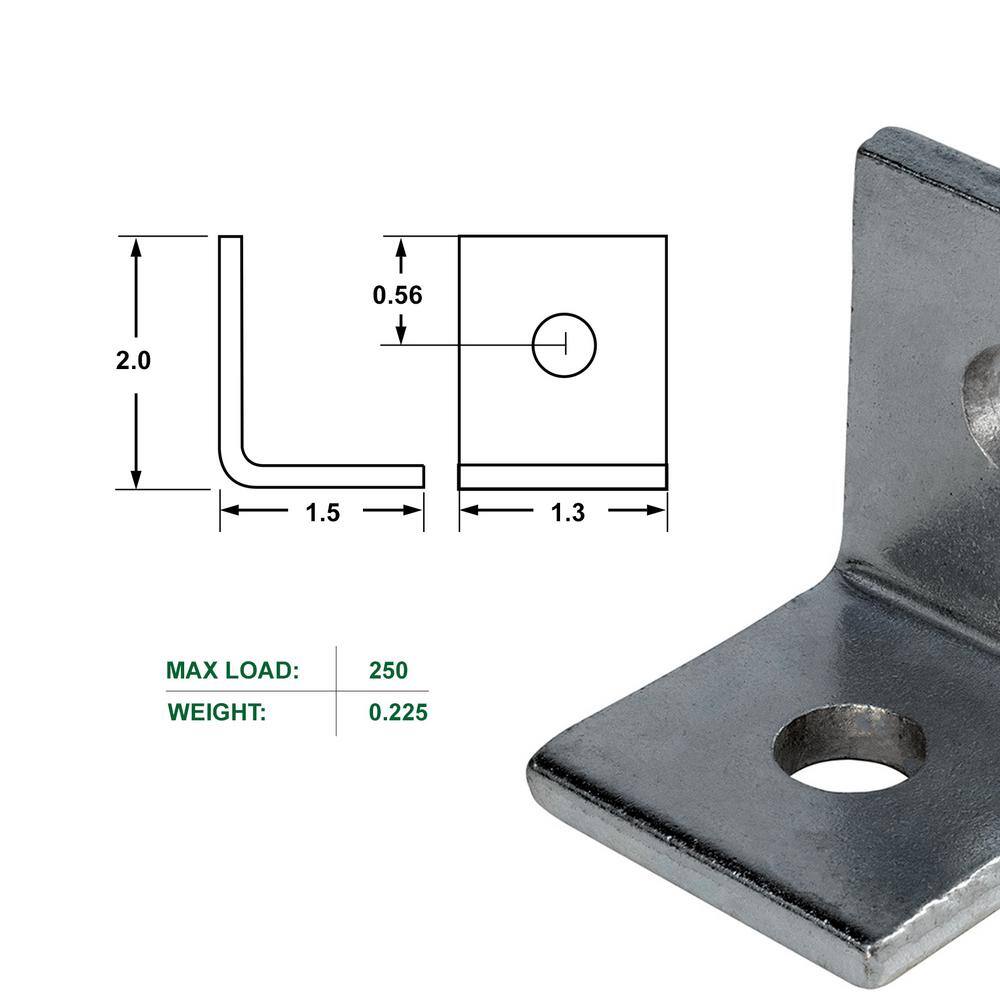 The Plumber's Choice Heavy Duty Shelf Bracket with 38 in. Hole MAX LOAD 250 lbs! L Corner Brace for Plumbing and Decor Iron (10Pack) 38CABG-10