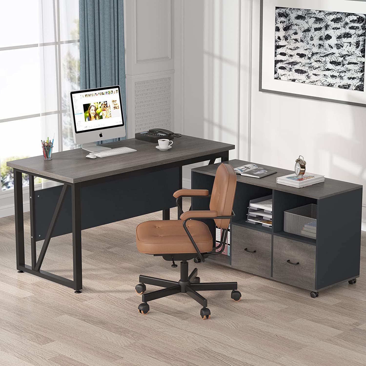 L-Shaped Computer Desk, 55