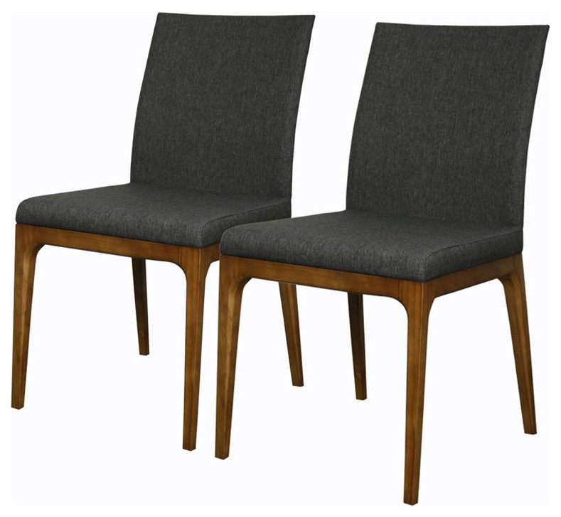 New Pacific Direct Devon 18.5 quotFabric Chair in Night Shade Gray (Set of 2)   Dining Chairs   by Homesquare  Houzz