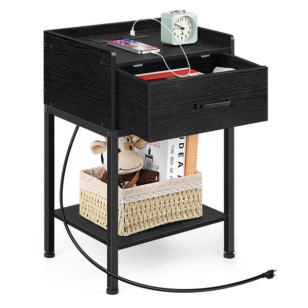 Nightstand with Charging Station and USB Ports