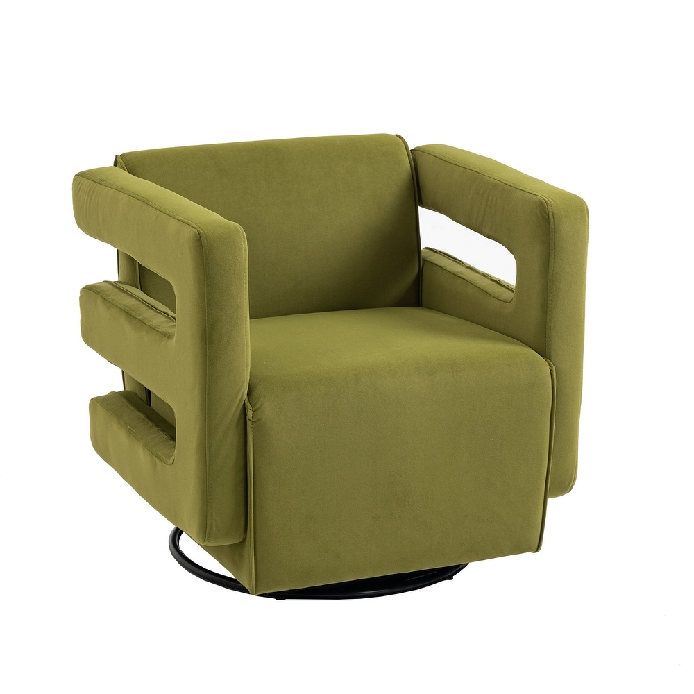 Living Room Textured Single Sofa Tufted Accent Sofa Chair Hollow Armchairs Child Lounge Chair Couch Side Chair  Olive