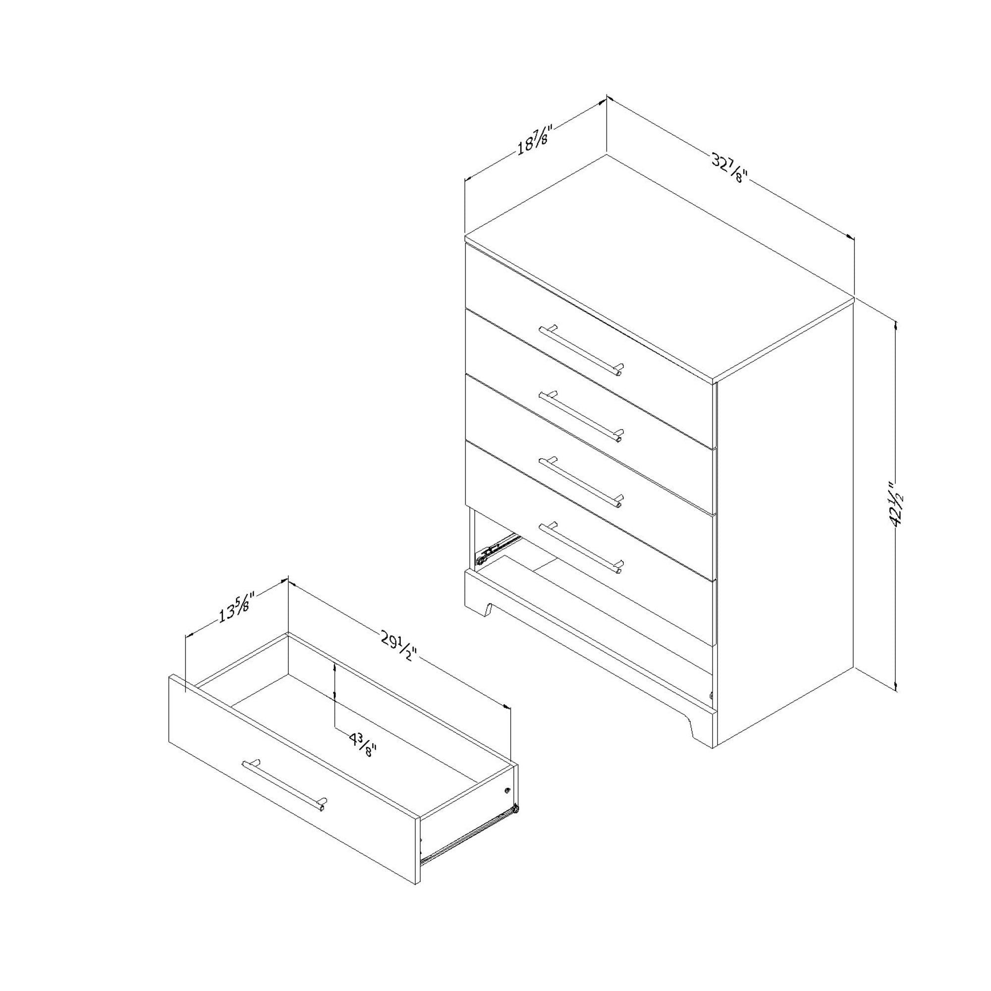 South Shore Primo 5-Drawer Chest, Rustic Oak