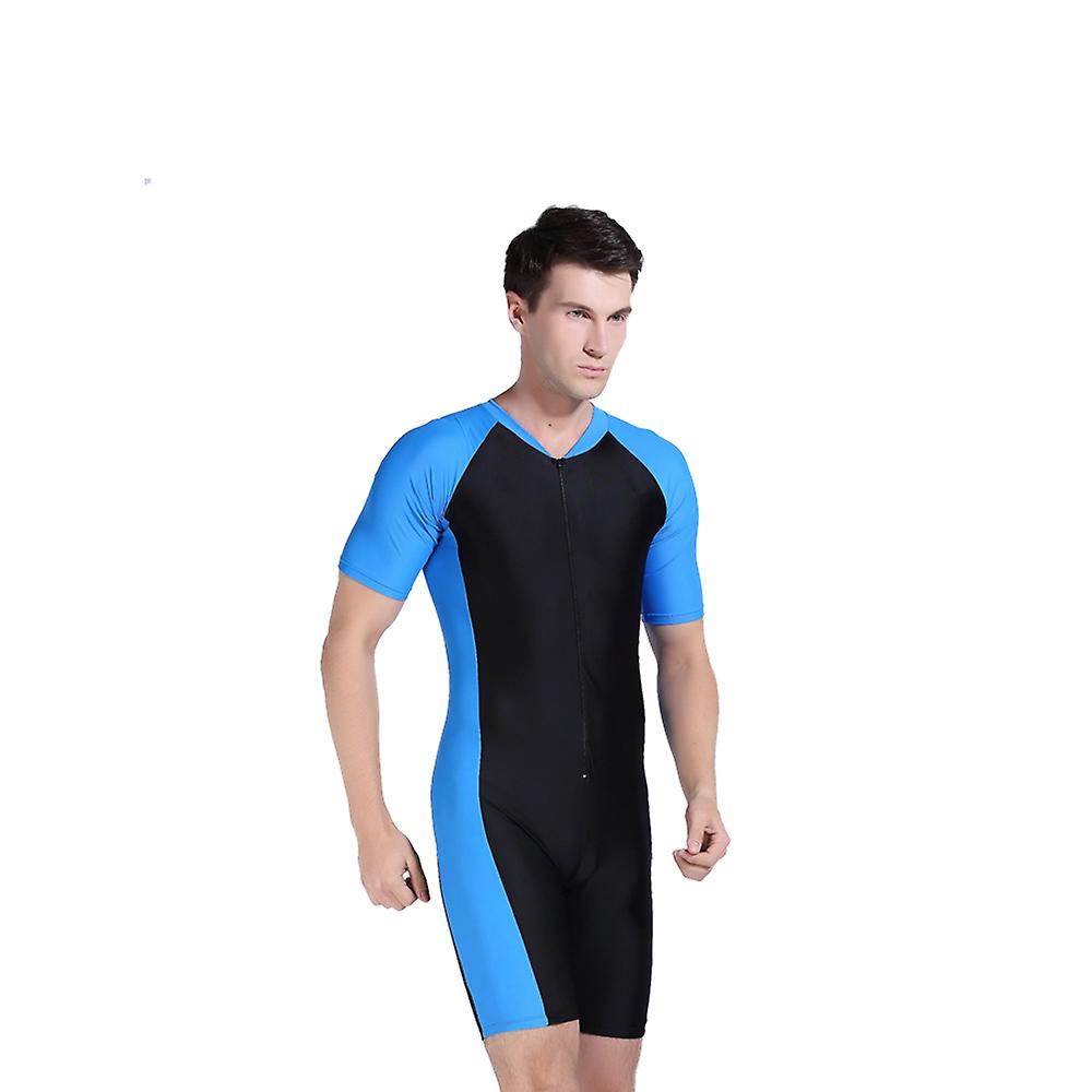 Men's One-piece Snorkeling Swim Suit Short Sleeves Swimwear