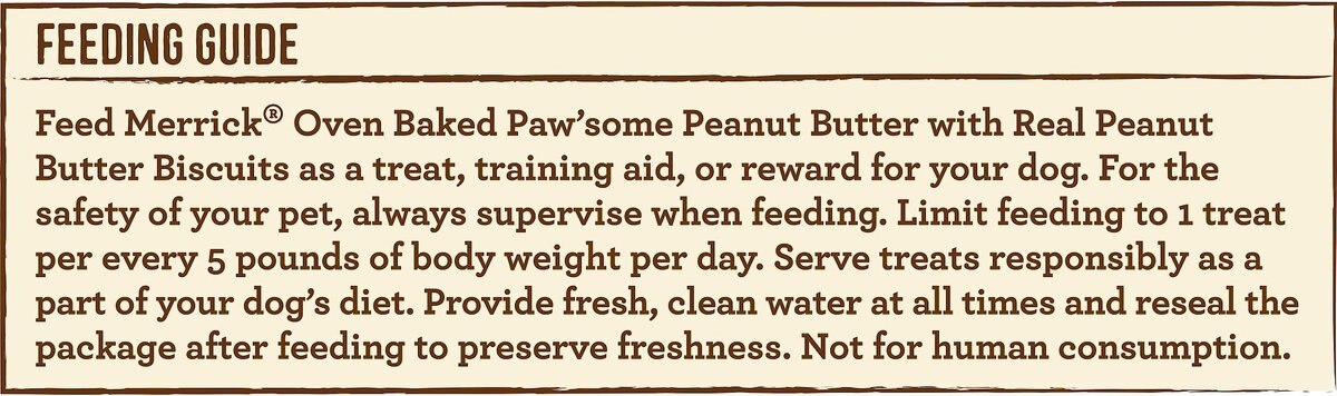 Merrick Oven Baked Paw'some Peanut Butter w/ Real Peanut Butter Dog Treats