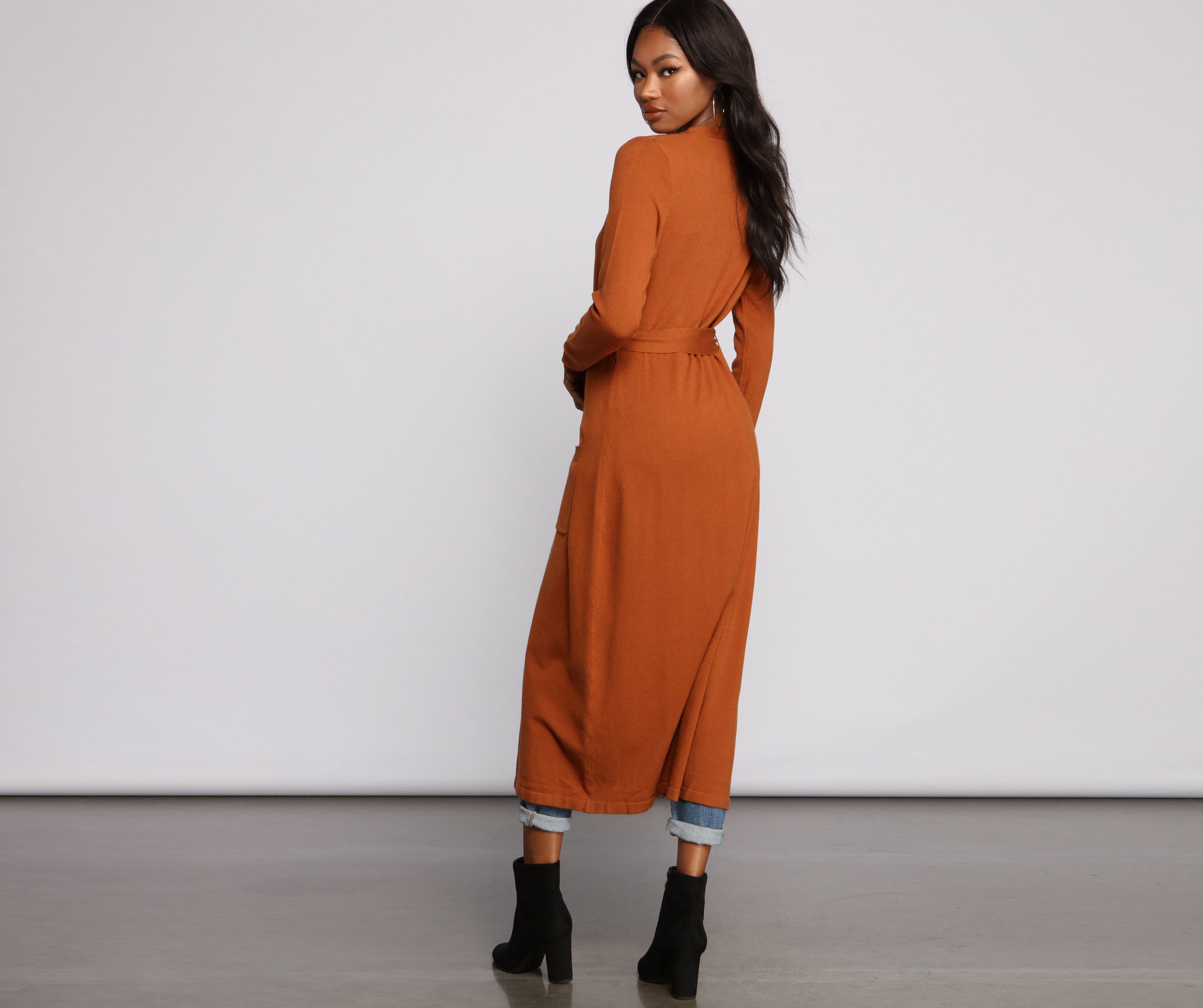 So Chic Tie Waist Duster