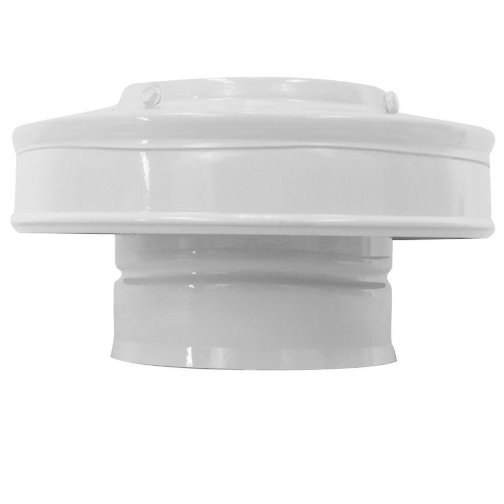 Active Ventilation 4 in. Dia Aluminum Vent Pipe Cap in White VPC-4-WT