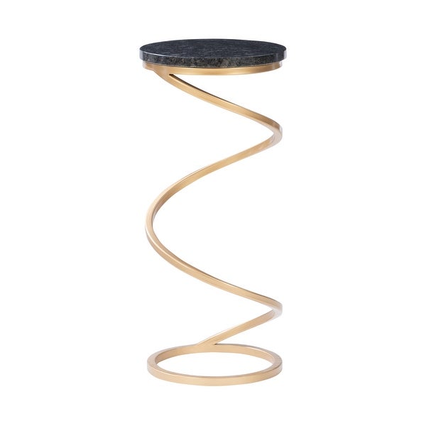 Glazebrooke Glam Sprial End Drink Table with Gold Base