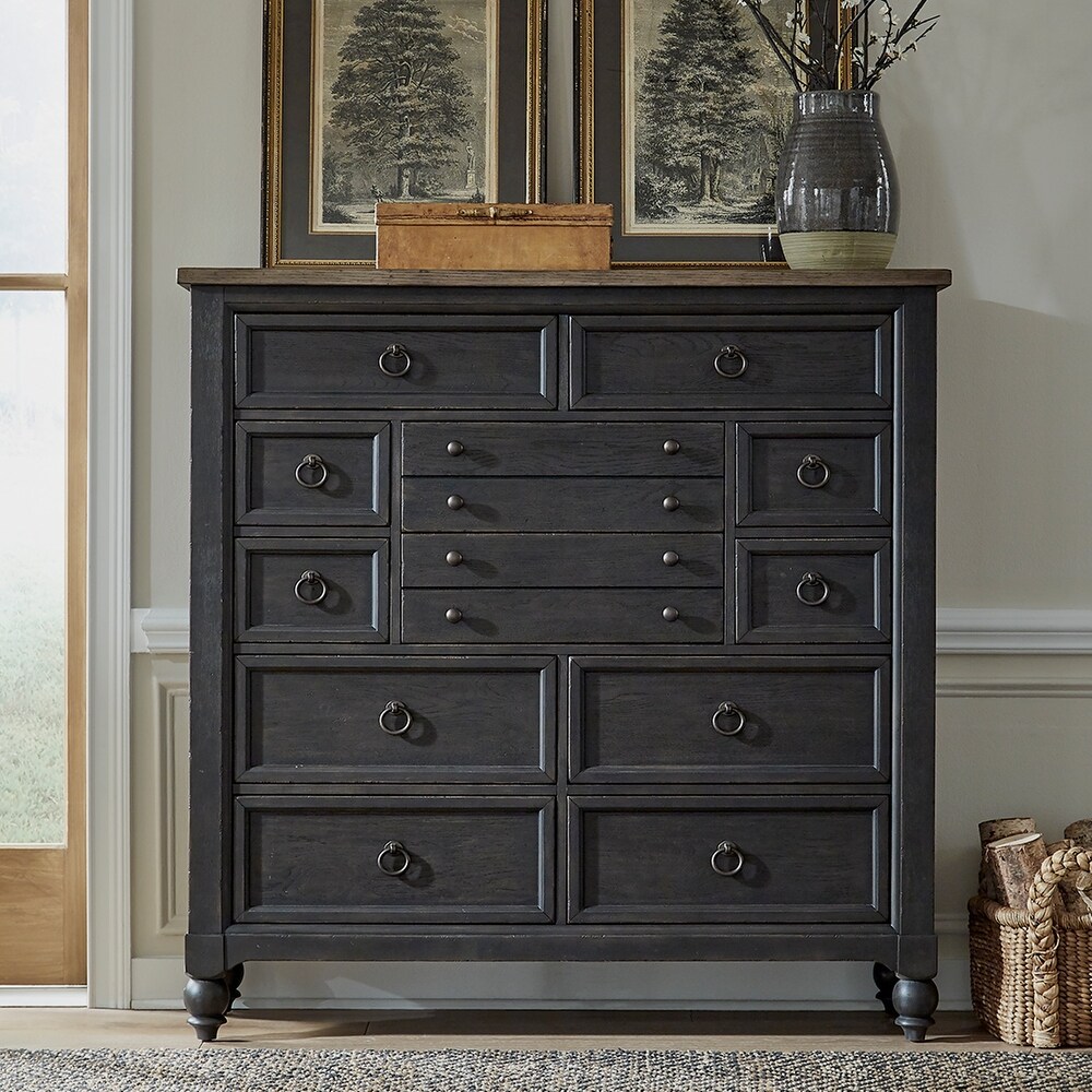 Americana Farmhouse Black 12 Drawer Chesser