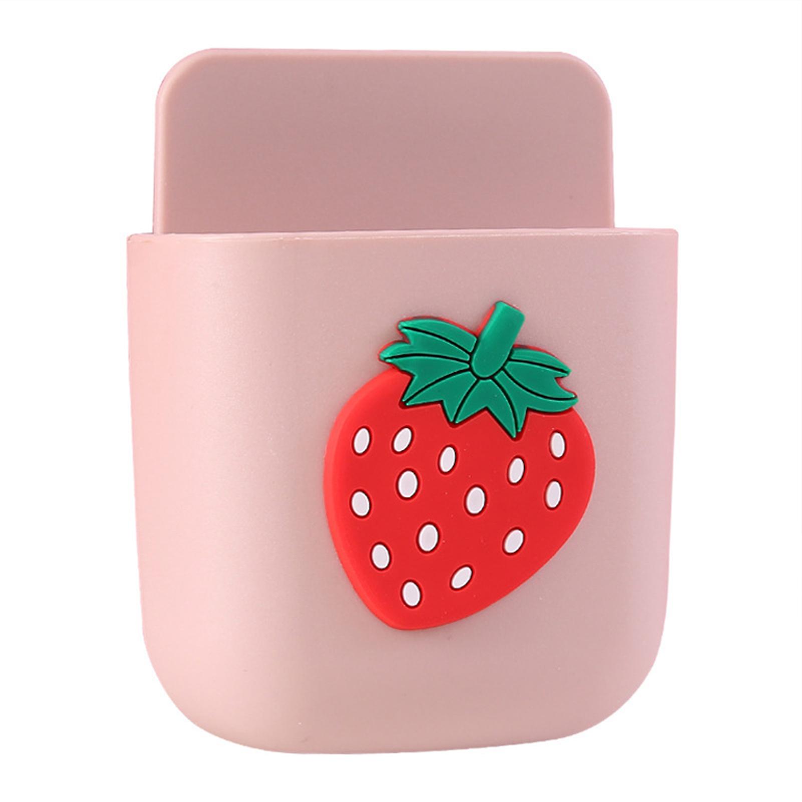 Cartoon Storage Box Wall Mounted Storage Container Cute Phone Storage Box For Home Decoration(pink Strawberry Pattern )