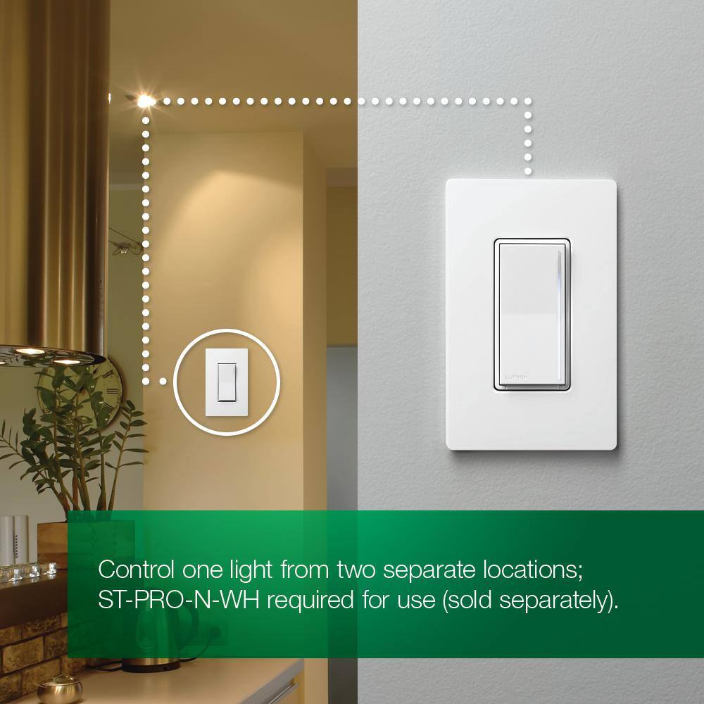 Lutron Sunnata Companion Dimmer Switch only for use with Sunnata Pro LED+ Dimmer Switches Architectural White (ST-RD-RW) ST-RD-RW